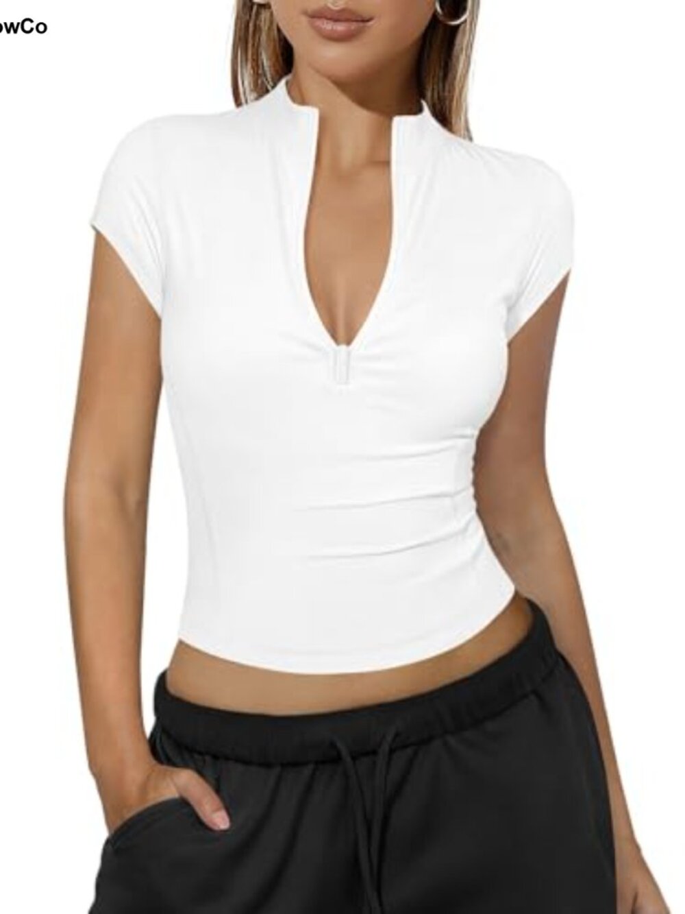 Womens Short Sleeve Quarter Zip Golf Top Workout Gym Shirt